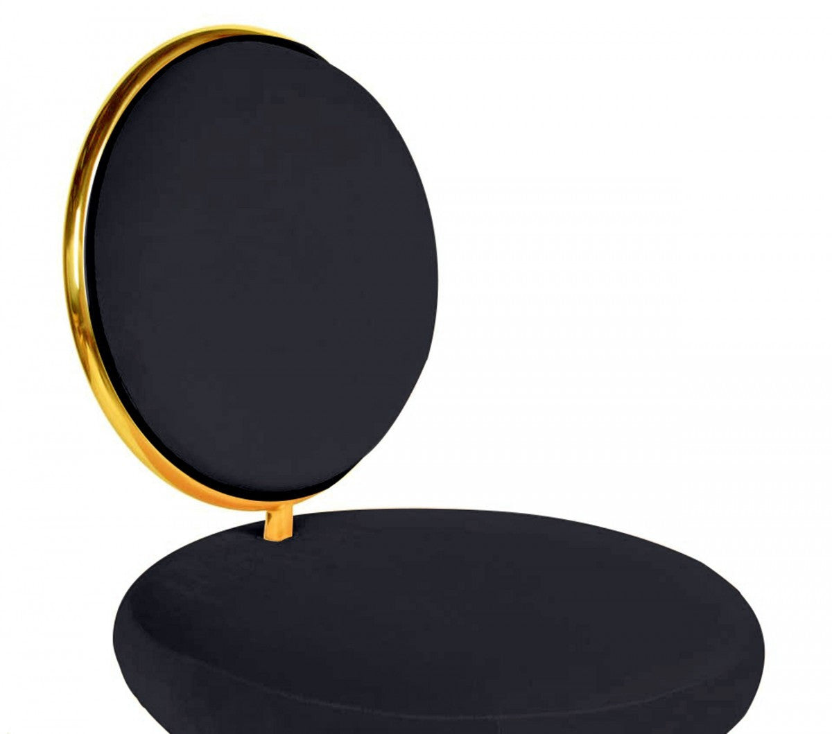 Set of Two 21" Black And Black And Gold Velvet Side Chair-3