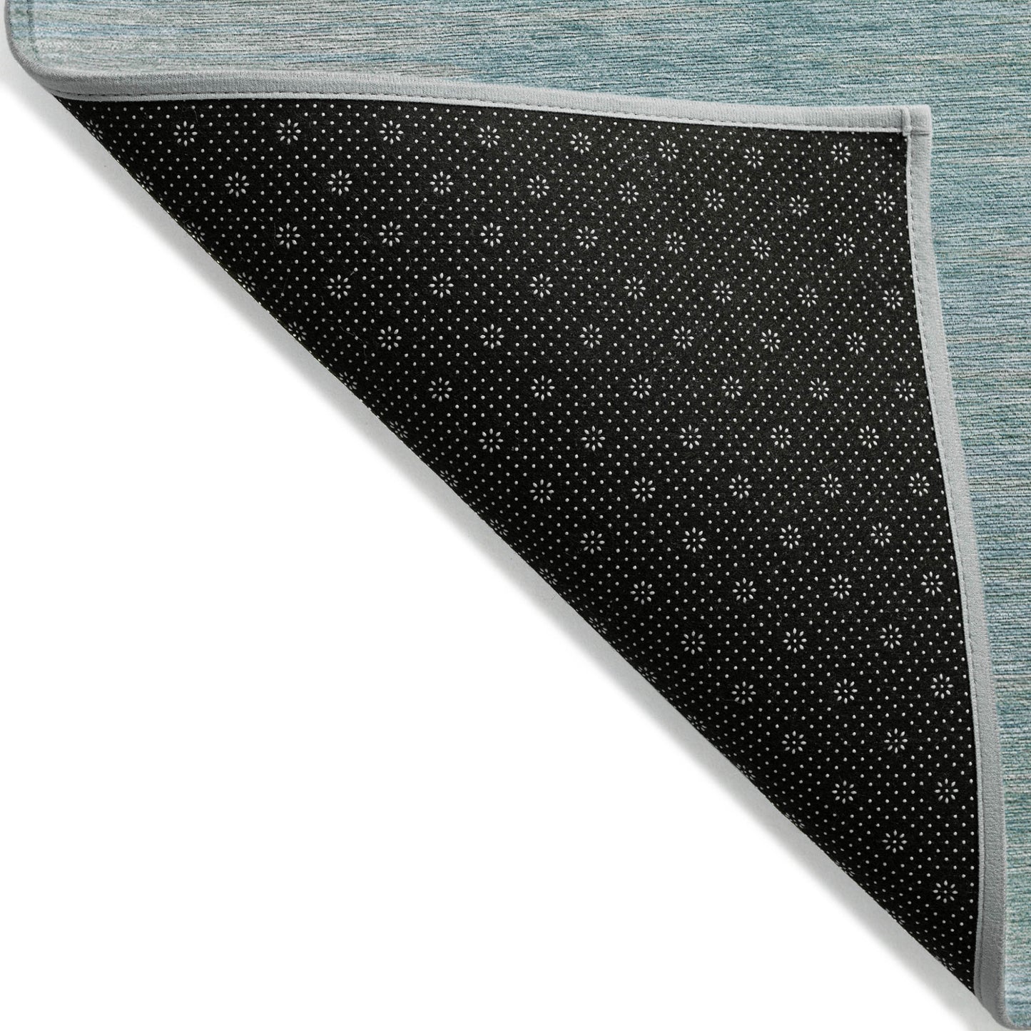 3' X 5' Aqua Teal Blue And Gray Abstract Washable Indoor Outdoor Area Rug-2