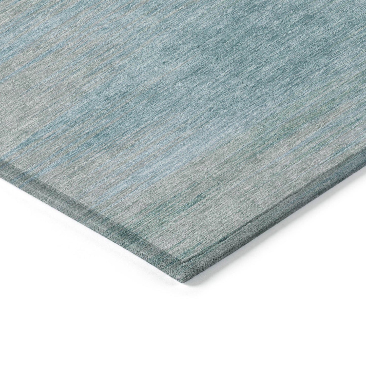 3' X 5' Aqua Teal Blue And Gray Abstract Washable Indoor Outdoor Area Rug-3