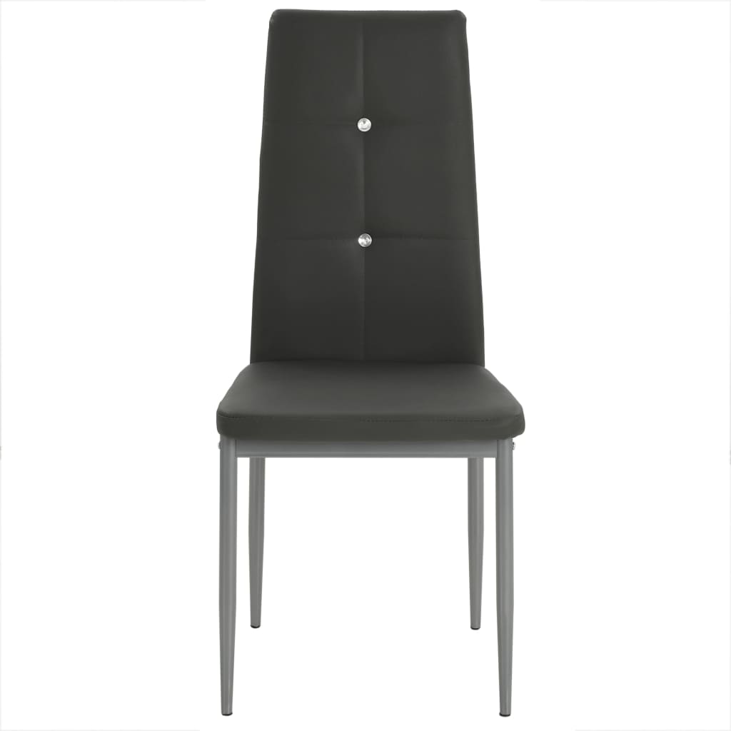 vidaXL Dining Chairs Kitchen Chair for Home Dining Room Black Faux Leather-1
