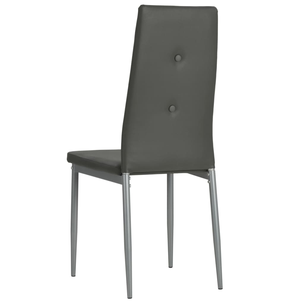 vidaXL Dining Chairs Kitchen Chair for Home Dining Room Black Faux Leather-4