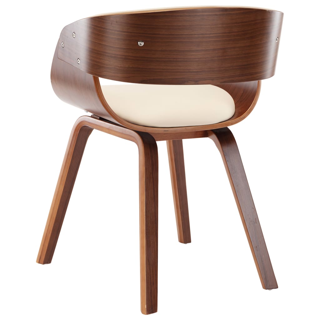 vidaXL Dining Chair Kitchen Chair with Armrests Bent Wood and Faux Leather-4