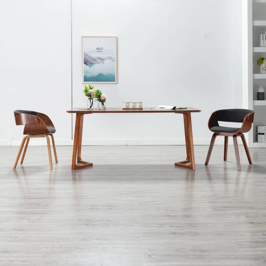 vidaXL Dining Chair Kitchen Chair with Armrests Bent Wood and Faux Leather-12