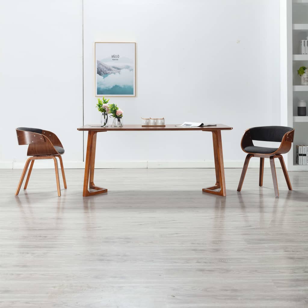 vidaXL Dining Chair Kitchen Chair with Armrests Bent Wood and Faux Leather-13