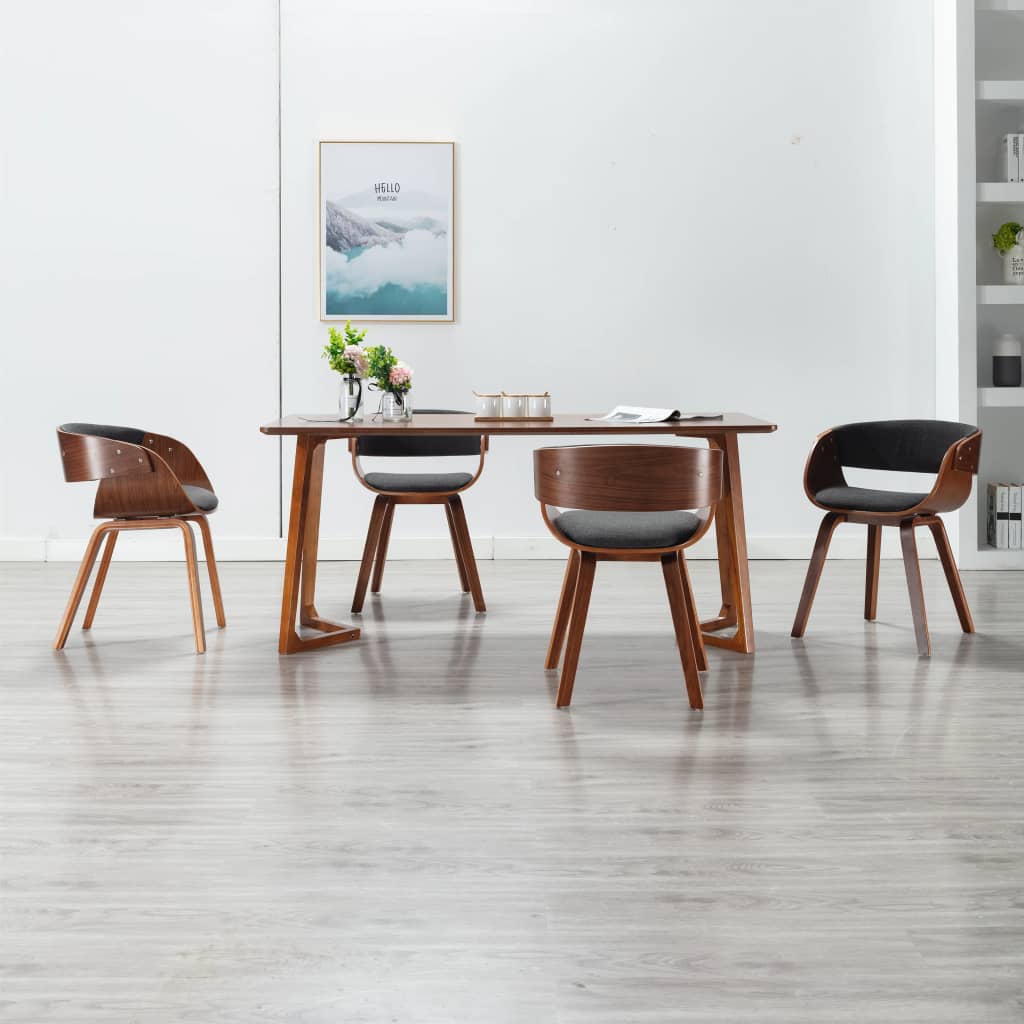vidaXL Dining Chair Kitchen Chair with Armrests Bent Wood and Faux Leather-14