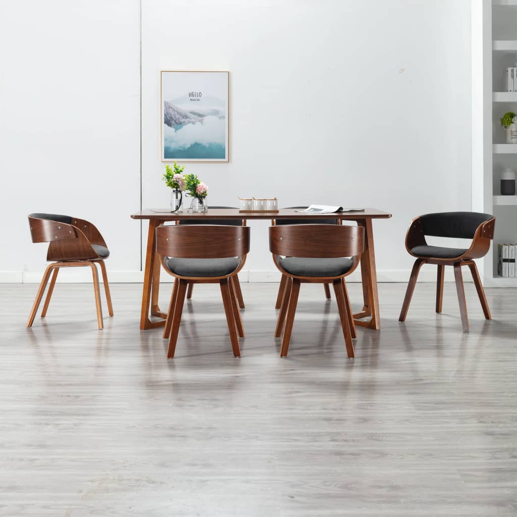 vidaXL Dining Chair Kitchen Chair with Armrests Bent Wood and Faux Leather-15