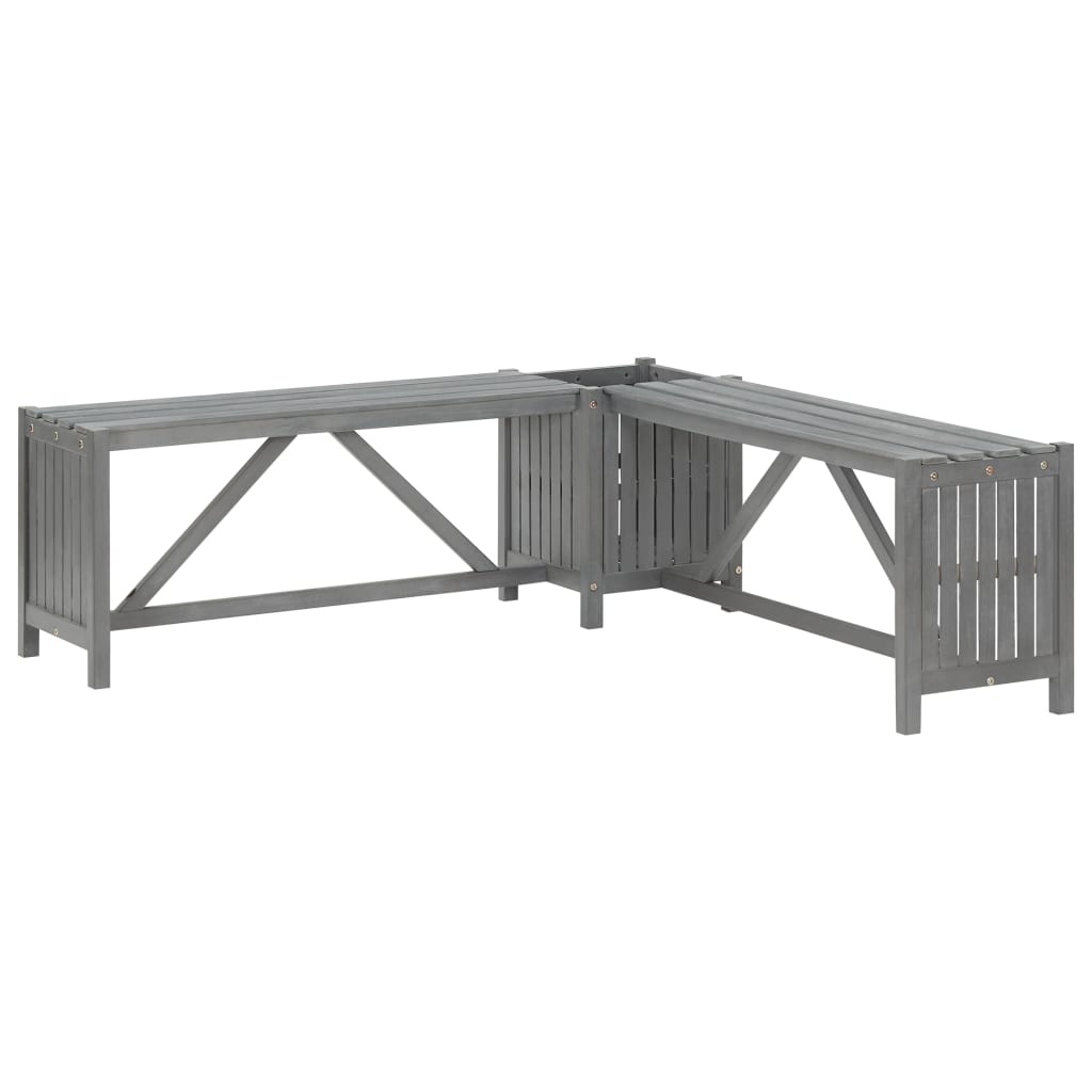 vidaXL Planter Bench Outdoor Garden Wooden Planter Box Bench Solid Wood Acacia-4