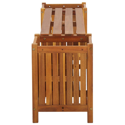 vidaXL Planter Bench Outdoor Garden Wooden Planter Box Bench Solid Wood Acacia-0
